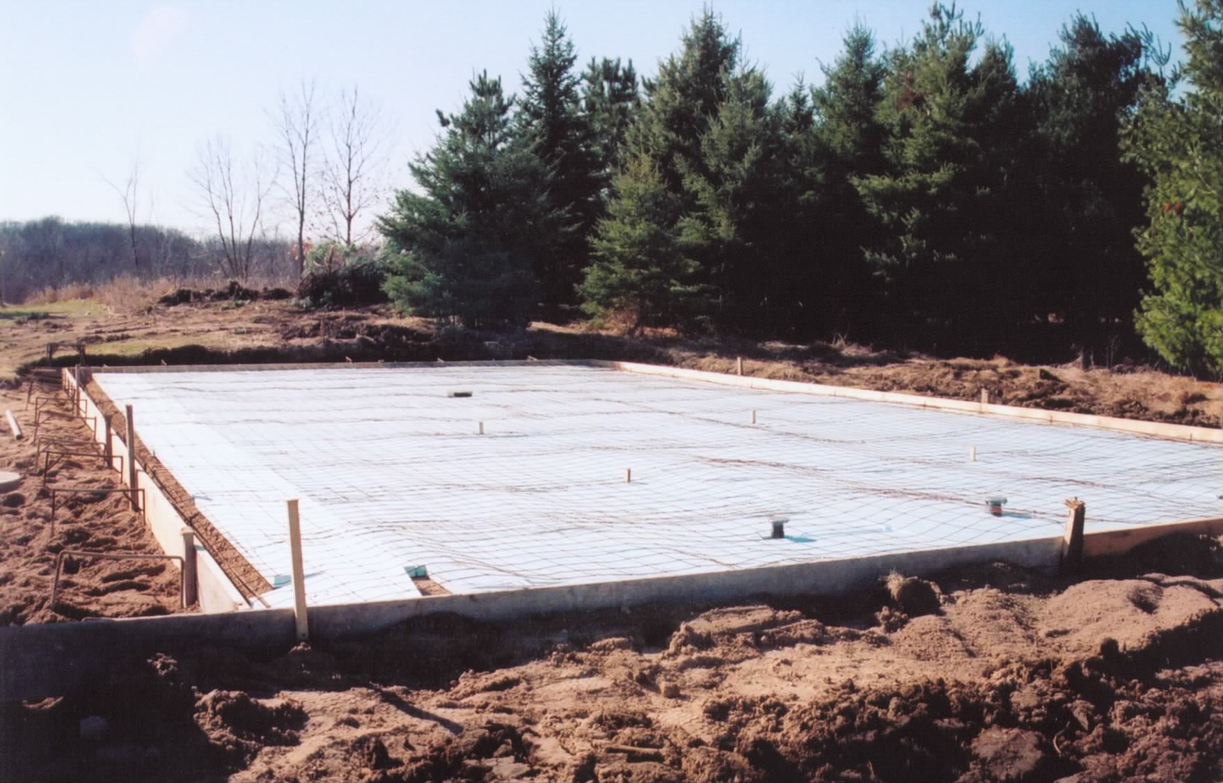 The floor, with
                in-floor heat